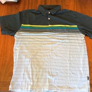 Patagonia organic cotton striped polo size L